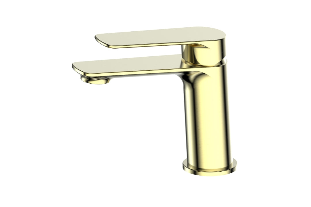 Novi Basin Mixer in Brushed Brass – brushed brass basin mixer for luxury architectural bathrooms