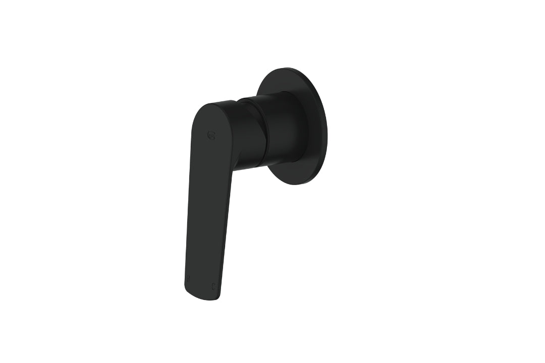 Novi Shower Mixer in Matt Black – matt black compact shower mixer for minimalist, architect-specified spaces
