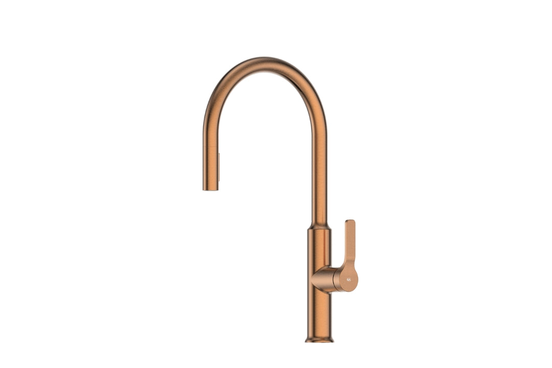 Image of the Brushed Bronze Craft Pulldown Kitchen Mixer with Kitchen Spout.