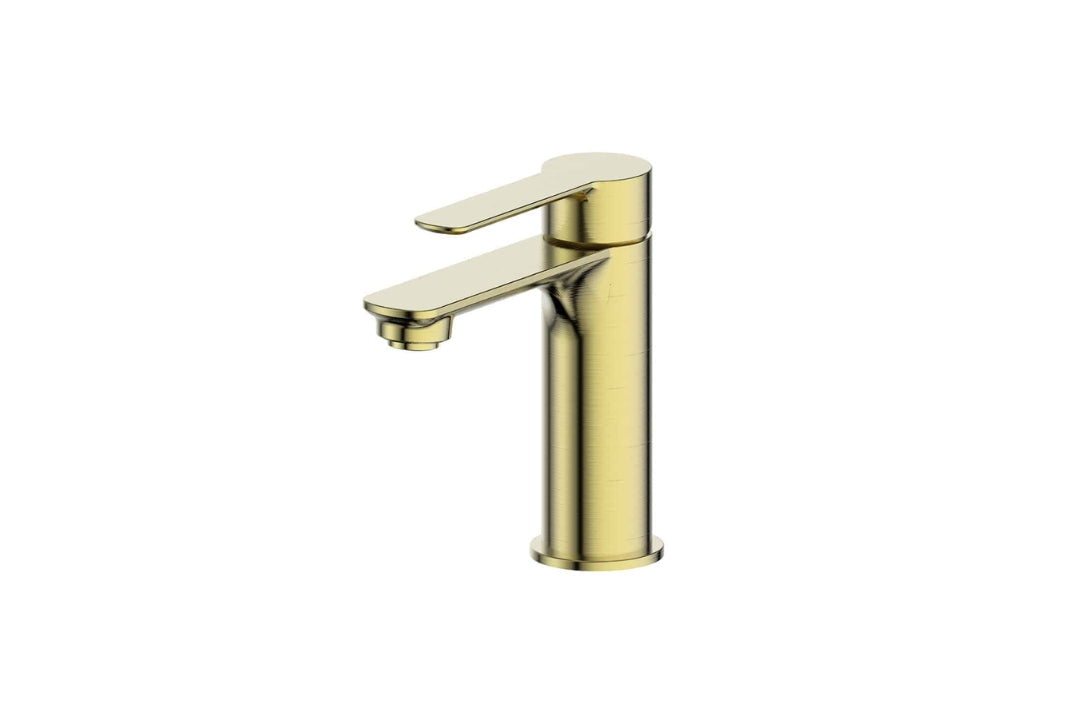 Astro II Basin Mixer in Brushed Brass – brushed brass basin mixer for contemporary architectural bathrooms