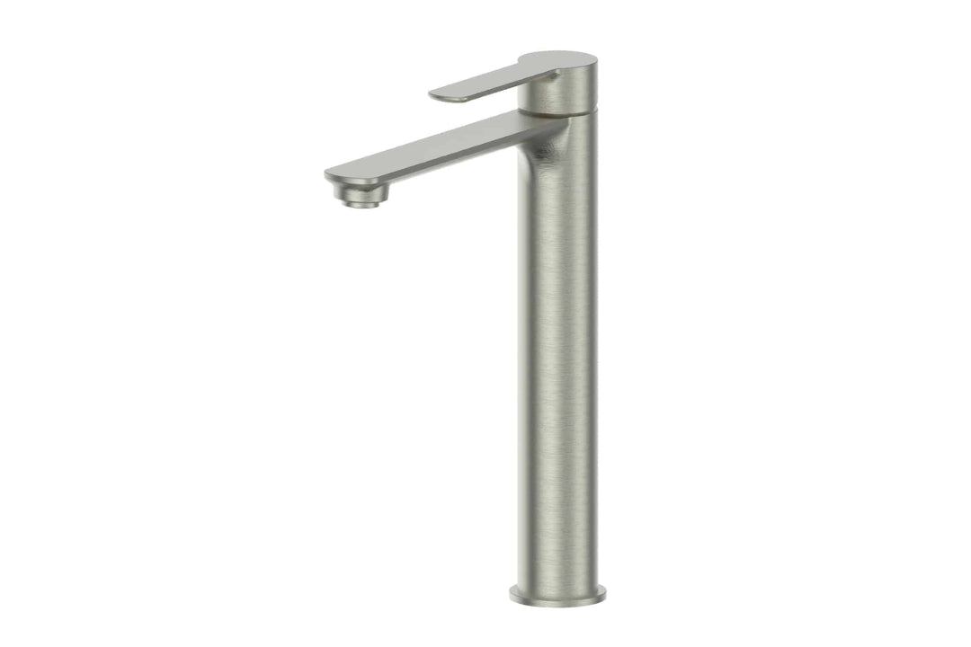 Astro II Tower Basin Mixer in Brushed Nickel – brushed nickel vessel tap for designer bathroom spaces