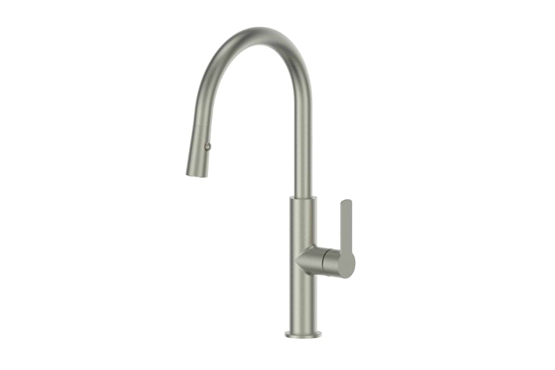 Astro II Pull-Down Sink Mixer in Brushed Nickel – brushed nickel pull-down mixer for contemporary kitchens