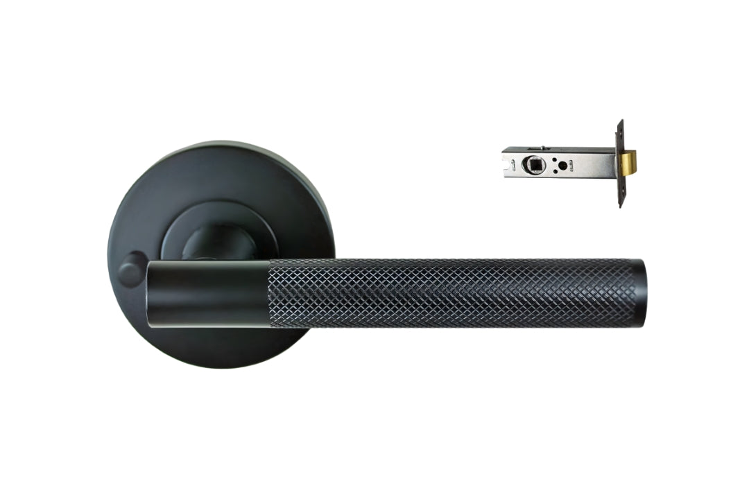 Nidus Knurled Domici Lever Handle on Rose – Black