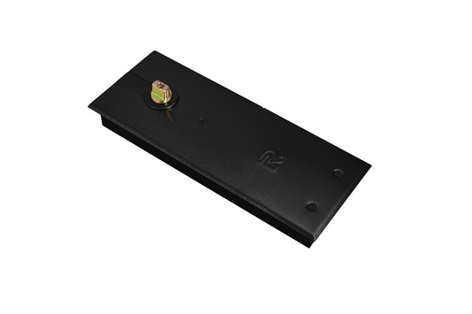 The Zanda TS7004 EN-4 Floor Spring Hold Open Double Action Matt Black on a white background.