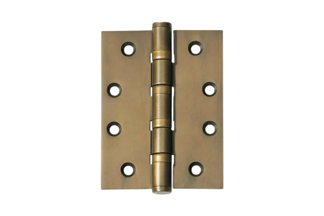 Bronze door hinge on a white background