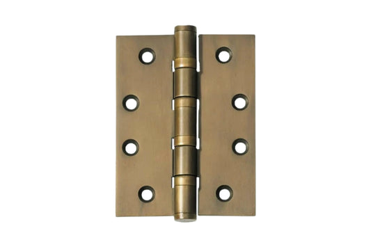 Bronze door hinge on a white background