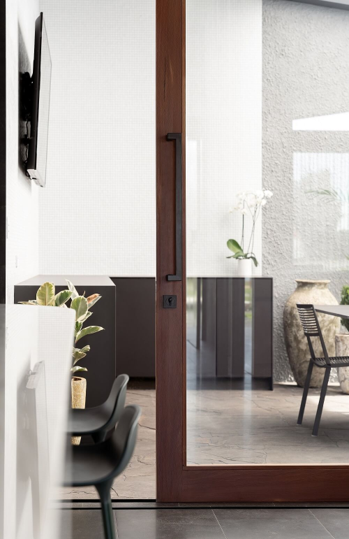 Offset Matt Black Pull Handle Pair