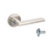 Product picture of the Zanda Epic Door Handle on Round Rose Brushed Nickel/Chrome Plate dummy lever on a white background.