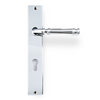 Product image of the Apollo Design Tuscany Door Handle on Rectangle Plate Chrome Plate Euro Set on a white background.