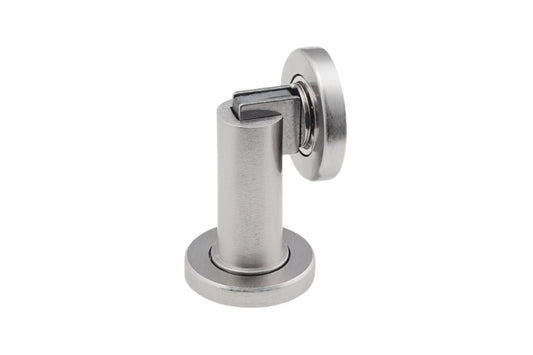 Product picture of the Satin Chrome Magnetic Door Stop on a white background.