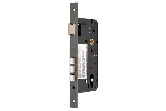 Zanda Euro Mortice Lock in Graphite Nickel – modern euro door lock finish for architectural projects.