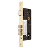 Zanda Euro Mortice Lock in Satin Brass – art deco style door lock in a warm brass finish.
