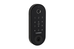 Product picture of the Zanda Stealth Smart Lock Deadbolt 60mm Matt Black 1320.BLK on a white background.