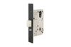 Product picture of the Zanda Matt Black Commercial Mortice Lock 1450.BLK on a white background.