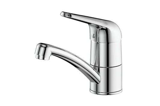 Marketti Blade Swivel Basin Mixer in Chrome Plate – chrome swivel basin mixer for gravity-fed and low-pressure architectural bathrooms