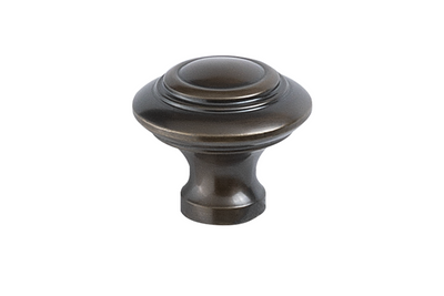 Product picture of the Apollo Design Tuscany Cabinet Knob 32mm Antique Brass on a white background.