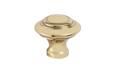 Product picture of the Apollo Design Tuscany Cabinet Knob 32mm Polished Brass on a white background.