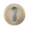 Product picture of the Apollo Design Round Euro Escutcheon 50mm Antique Brass on a white background.