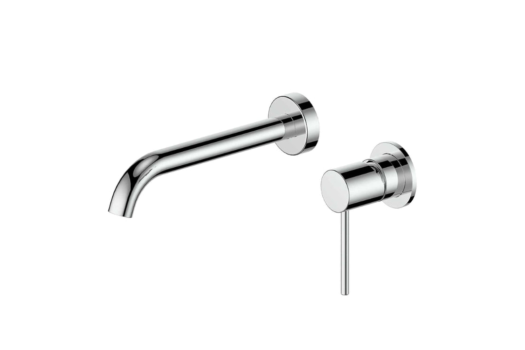 Gisele Wall Basin Mixer in Chrome Plate – chrome wall basin tap with fixed spout for contemporary interiors