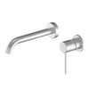 Gisele Wall Basin Mixer in Brushed Nickel – brushed stainless mixer for minimalist and modern bathroom design