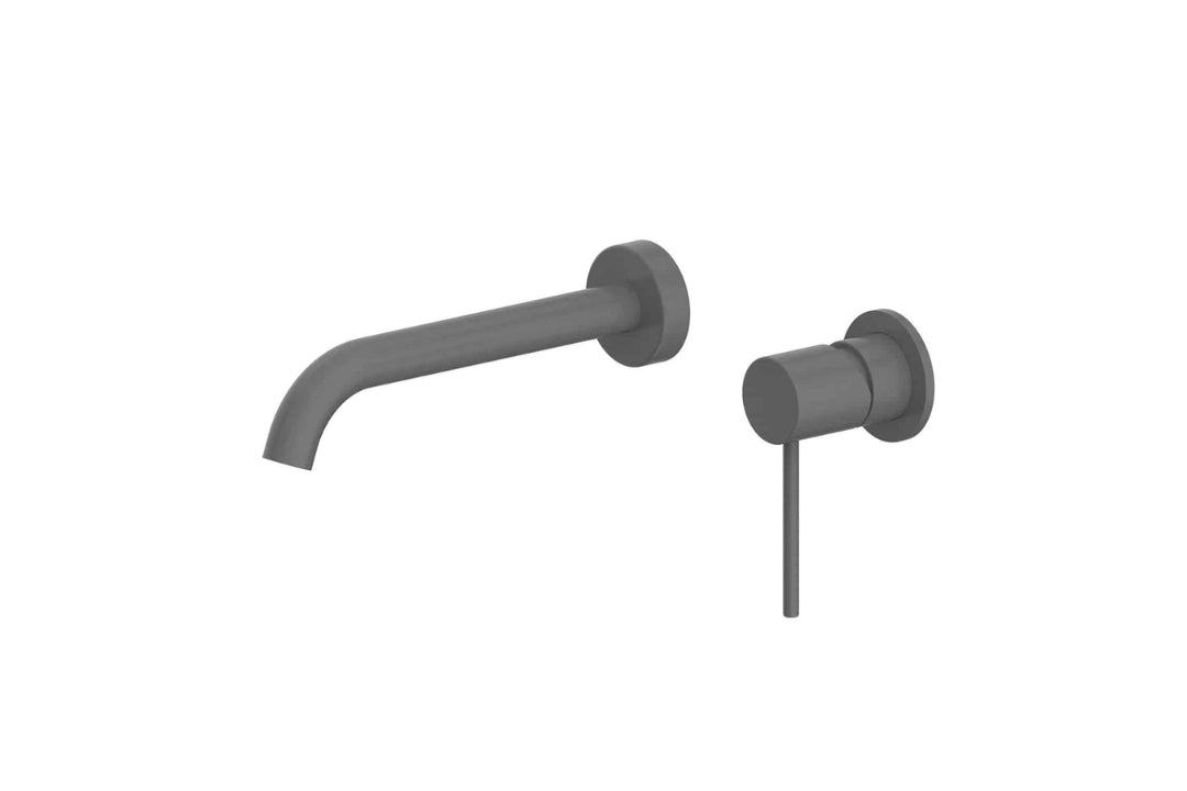 Gisele Wall Basin Mixer in Gunmetal – gunmetal wall-mounted mixer tap for sleek architectural bathrooms