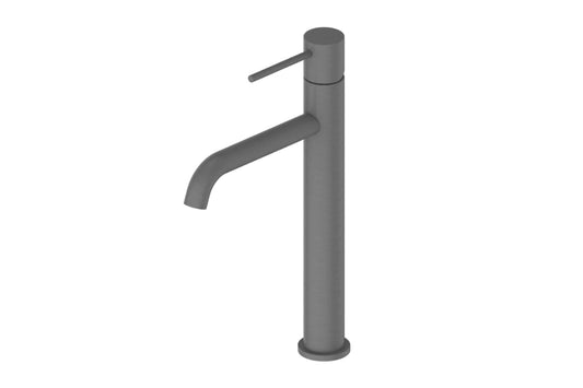 Gisele Tower Basin Mixer in Gunmetal – gunmetal tall mixer for contemporary bathroom fit-outs