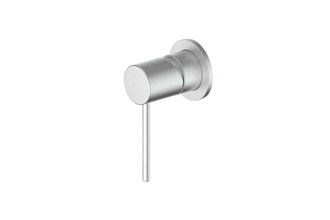 Gisele Shower Mixer in Brushed Stainless – brushed stainless shower mixer with 55mm plate for contemporary interiors