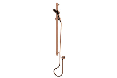 Skyla AirFlo Rail Shower in Brushed Copper – brushed copper soft-square shower for architectural bathroom spaces