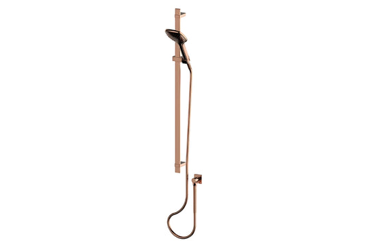 Skyla AirFlo Rail Shower in Brushed Copper – brushed copper soft-square shower for architectural bathroom spaces
