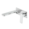Swept Wall Basin Mixer with Faceplate in Chrome Plate – chrome wall-mounted basin mixer with faceplate for minimalist bathrooms