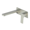 Swept Wall Basin Mixer with Faceplate in Brushed Nickel – brushed nickel soft square mixer for architect-designed interiors