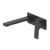Swept Wall Basin Mixer with Faceplate in Matt Black – matt black wall basin mixer with 190mm spout for sleek architectural spaces