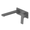 Swept Wall Basin Mixer with Faceplate in Gunmetal – gunmetal wall basin mixer tap with soft geometry for modern bathrooms