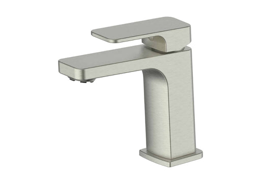 Swept Basin Mixer in Brushed Nickel – brushed nickel basin mixer for contemporary architect-designed bathrooms