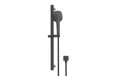 Corban Rail Shower in Matt Black – matt black designer rail shower for minimalist bathroom spaces