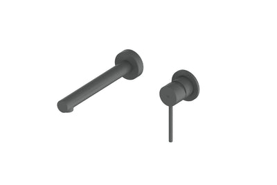 Maci Wall Basin Mixer in Gunmetal – gunmetal wall basin mixer for minimalist and industrial bathrooms