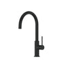 Maci Gooseneck Sink Mixer in Matt Black – modern black sink mixer with gooseneck spout for architectural homes