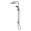 Glide Syntra RainBoost Twin Rail Shower in Gunmetal – premium gunmetal square twin rail shower for luxury bathrooms