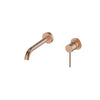 Tesora Wall Basin Mixer in Brushed Copper – brushed copper wall basin mixer tap for premium interiors
