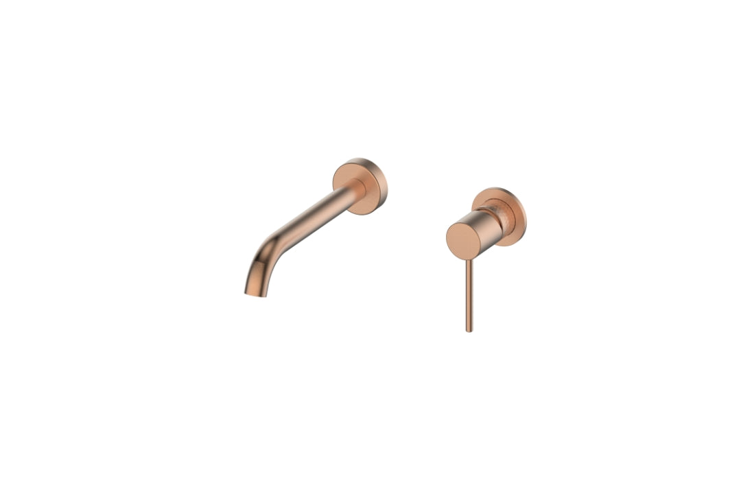 Tesora Wall Basin Mixer in Brushed Copper – brushed copper wall basin mixer tap for premium interiors