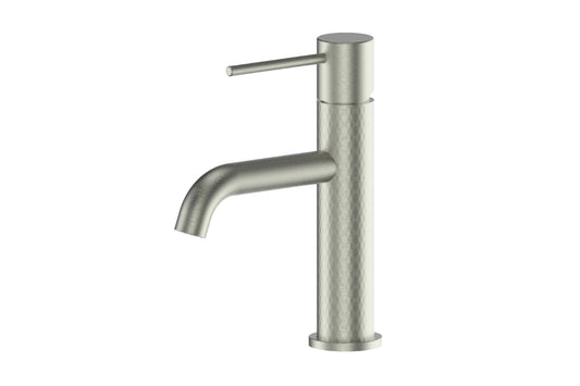 Tesora Basin Mixer in Brushed Nickel – brushed nickel basin mixer for modern architectural bathroom spaces