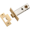 Iver Brushed Brass Split Cam Tube Latch with T Striker – Premium architectural tubular latch for interior doors.