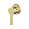 Astro II Mini Shower Mixer Trim Kit in Brushed Brass – brushed brass compact shower mixer for minimalist architectural bathrooms