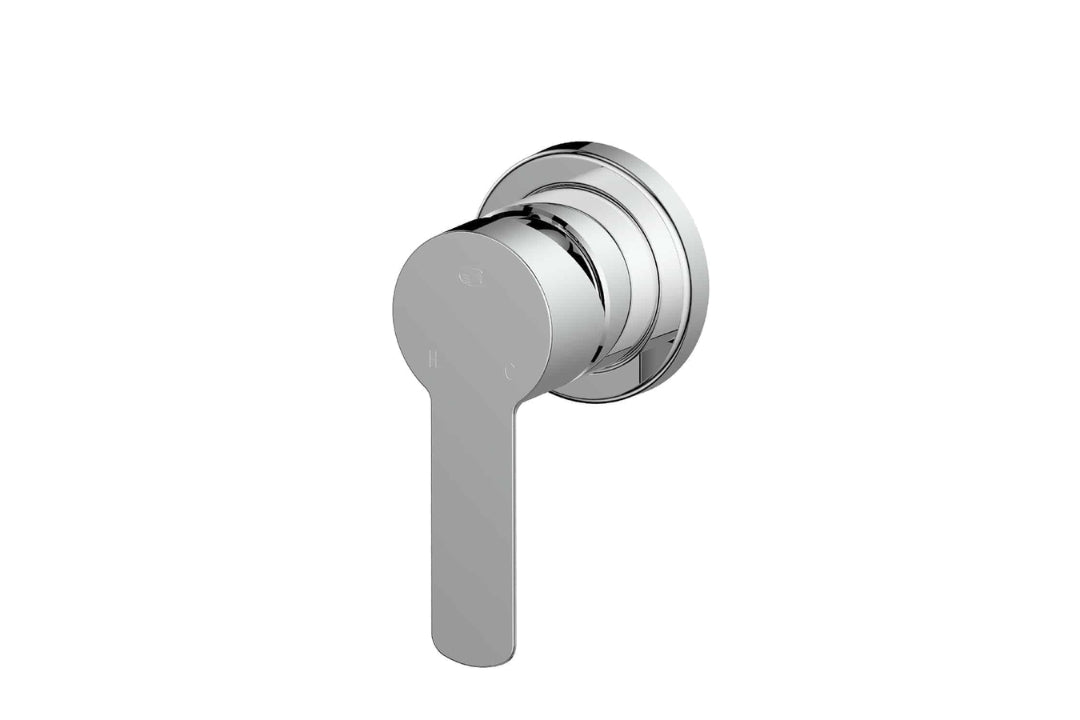 Astro II Mini Shower Mixer Trim Kit in Chrome Plate – chrome compact trim set for modern bathroom wall integration