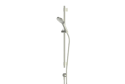 Ashmore Rail Shower in Brushed Nickel – brushed nickel designer rail shower with air-infused spray