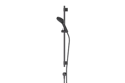 Ashmore Rail Shower in Gunmetal – gunmetal rail shower with massage-style spray for architect-designed spaces