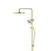 Ashmore Twin Rail Shower in Brushed Brass – brushed brass shower with BubbleJET® for luxury bathrooms