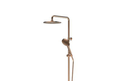 Lavish Brass Twin Rail Shower in Brushed Copper – brushed copper twin rail shower for premium bathrooms