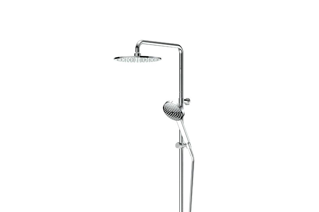 Lavish Brass Twin Rail Shower in Chrome Plate – chrome finish twin rail shower for contemporary spaces