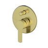 Astro II Shower/Bath Diverter Mixer in Brushed Brass – brushed brass diverter mixer for modern architectural bathrooms